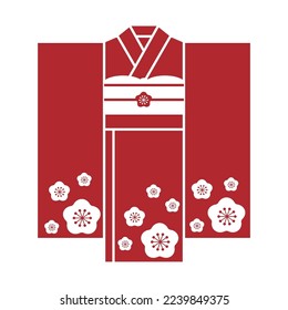 This is the red icon of the "kimono" worn by adult Japanese women.