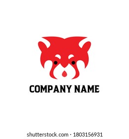 this is red panda head logo design