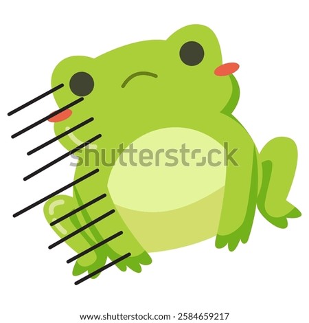 This regret green frog illustration is suitable for cute frog stickers etc