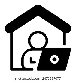 This Remote Job icon is suitable for digital nomad, freelancer, working at home, etc.