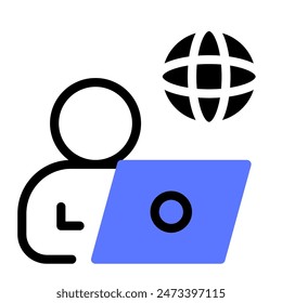 This Remote Work icon is suitable for digital nomad, freelancer, working at home, etc.