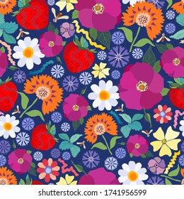 This repeating pattern ushers in the new season just like they do in Sweden on the summer solstice. Flowers are key components in the midsummer celebration. Strawberries are among the foods shared.