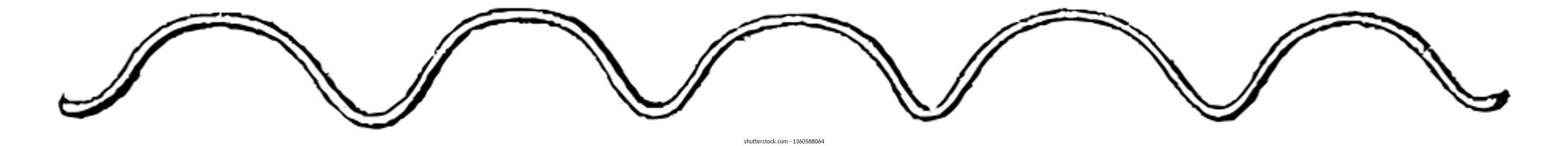 Esta es la representación de los tejados de hierro corrugado, compuestos de láminas de hierro. La hoja con una superficie plana y lisa, sin fuerza sino por su tenacidad, se convierte en una serie de arco continuo