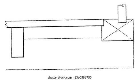This is the representation of the flooring which is formed of inch deal boards laid side by side and let into the bottom plates vintage line drawing or engraving illustration.