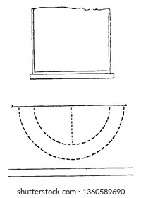 This is the representation of the nine inch brick with inverted arches which are to be turned the whole thickness of the wall under the external opening and chimney jambs vintage line