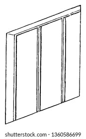 This is the representation of the plain slash or lattice window. Which may be ornamented vintage line drawing or engraving illustration.