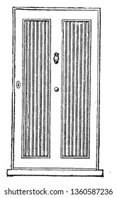 This is the representation showing the corrugation or fluting of iron which may be made either large or small and may be adapted by the panels of the doors vintage line drawing or engraving