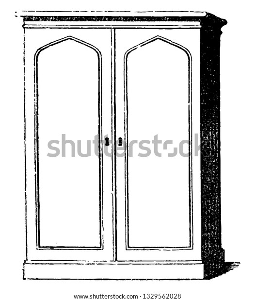 This Representation Showing Design Wardrobe Gothic Stock Vector