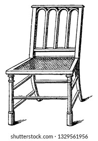 This is the representation showing Gothic parlor chairs. Designs for chairs are made up of beech, the first with a rush bottom and second third and last with cane bottom. 