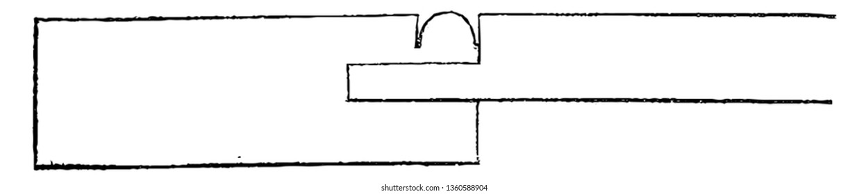 This is the representation showing a part of a bead flush door in which the bead is struck upon the styles and returned upon the railings.