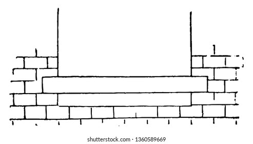 This is the representation showing the part vectors of the jamb of the door or windows carried up vintage line drawing or engraving illustration.