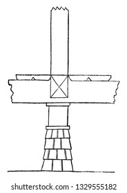 This is the representation showing the pillar which are raised to a height of three feet from the surface of the ground, vintage line drawing or engraving illustration.