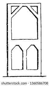 This is the representation showing the plain door which may be rendered architectural in Gothic Style at a very trifling expense by fillets nailed on vintage line drawing or engraving illustration.