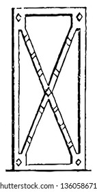 This is the representation showing the plain door which may be rendered architectural in Gothic Style at a very trifling expense by fillets nailed on vintage line drawing or engraving illustration.