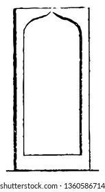 This is the representation showing the plain door which may be rendered architectural in Gothic Style at a very trifling expense by fillets nailed on vintage line drawing or engraving illustration.