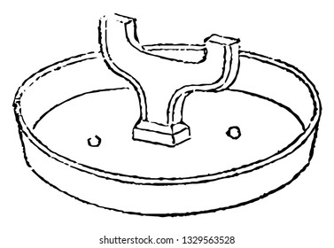 This is the representation showing a portable scraper which has to be fitted at the entrance. It is for those cottager who can afford it, vintage line drawing or engraving illustration.