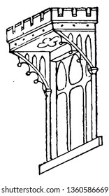 This is the representation showing the projecting from the canopies sometimes used to give consequence to the windows. These are framed in wood with paneled soffits molded cornices etc vintage line