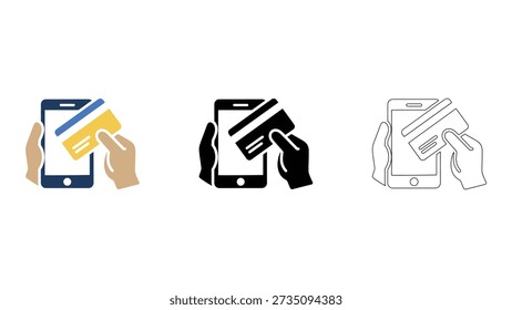 Dies bedeutet, mit Karten über mobile Geräte zu bezahlen, und zeigt moderne und sichere Art und Weise, Transaktionen zu tätigen. 