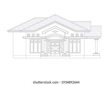 Este es un dibujo arquitectónico residencial diseñado para un plan de construcción de una casa, esta imagen puede ser usada como referencia para hacer una casa.