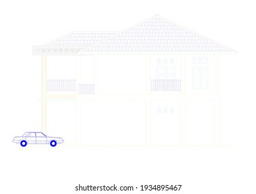 This is a residential architectural design drawing that is intended for a house construction plan, this image can be used as a reference in making a house.