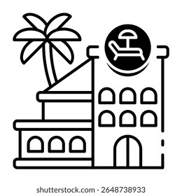 Este icono de Resort es adecuado para viajes y turismo, etc