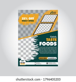 Esta plantilla de volante de restaurante encaja perfectamente en cualquier tipo de negocio de comida y bebida, café, restaurante, negocios de comida rápida, supermercado también. Usted puede simplemente cambiar su deseo de color y tamaño.