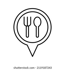 This is a restaurant-related icon that uses a simple outline style ready to use for your project design purposes