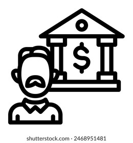 This Retirement plan icon is suitable for Retirement, Pension, and Elderly Activities.