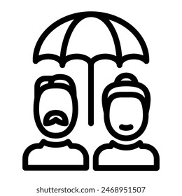 Dieses Symbol für den Rentenschutz eignet sich für Aktivitäten im Ruhestand, in der Altersvorsorge und für ältere Menschen.