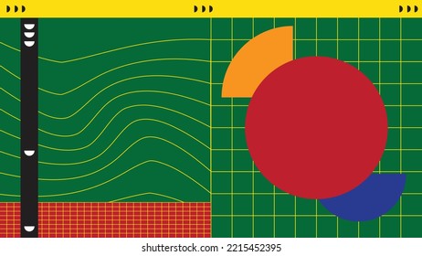 This is a retro background. vibrant and wavy abstract shape design. Retro graphics with a modern twist. Landscape backgrounds, rainbows, and retro decorations are easy to color edit.