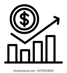 This Return of investment icon is suitable for Financial consulting, accounting, economic, etc.