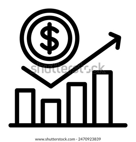 This Return of investment icon is suitable for Financial consulting, accounting, economic, etc.