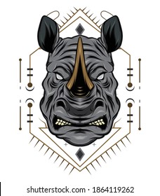 this is a rhino head illustration design template