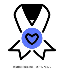 This Ribbon icon is suitable for volunteer, humanitarian and help people, etc.