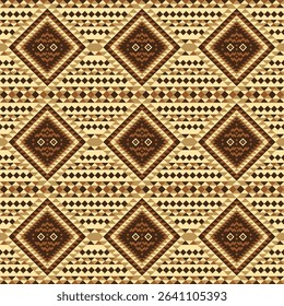 This rich, intricate textile, reminiscent of Southeast Asian songket, features gold geometric diamonds on a deep maroon background. Its symmetrical, luxurious design reflects cultural heritage