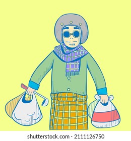 This is Riders Go Home shopping illustration, download this artwork and choose the enhanced license for more usability