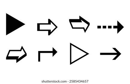 This right arrow vector icon, minimalist in style, communicates forward movement and clarity, offering a clear, uncomplicated symbol of progress and direction.

