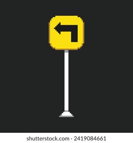 this road symbol in pixel art with simple color and black background ,this item good for presentations, stickers, icons, t shirt design,game asset,logo and your project.