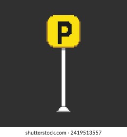 this road symbol in pixel art with simple color and black background ,this item good for presentations, stickers, icons, t shirt design,game asset,logo and your project.