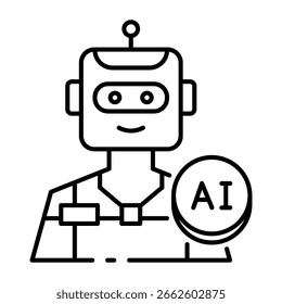 Este ícone de robô é adequado para inteligência artificial, Chatbot, etc