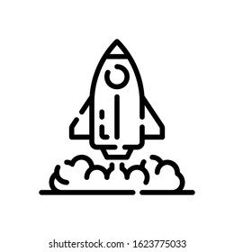 this is rocket launch vector icon on a white background.