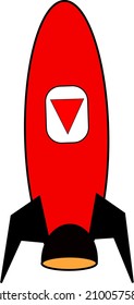 this is a rocket vector image with video logo