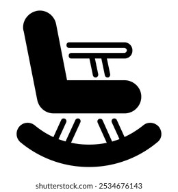 Este icono de mecedora es adecuado para muebles, hogar, decoración de interiores, etc.