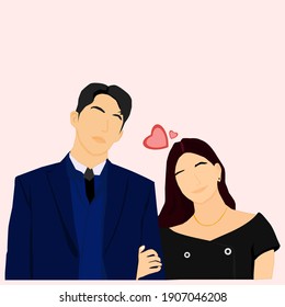 This romantic love couple character vector is good for illustrations, designs, wallpapers and backgrounds