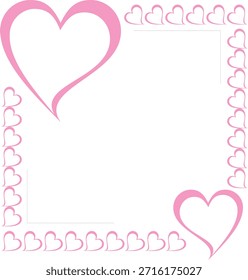 Dieser romantische rosafarbene Herzrahmen verfügt über ein sauberes, elegantes Ecklayout, das für Fotodekoration, Grußkarten, Einladungen und Scrapbook-Projekte entwickelt wurde. Die einfachen Umrissformen schaffen einen weichen, liebevollen und modernen visuellen Stil, der perfekt für Valentinstag-Nachrichten, Hochzeitsbriefpapier, romantische Notizen, Liebeszitate, Social-Media-Beiträge und digitale Fotorahmen geeignet ist. Mit seiner minimalen und charmanten Optik bietet dieser Herzrahmen ein vielseitiges Design für den persönlichen und professionellen kreativen Einsatz.