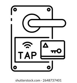 Este icono de la llave de la habitación es adecuado para viajes y turismo, etc