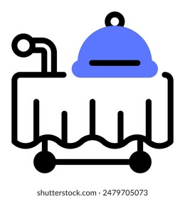 This Room service icon is suitable for hotel, accommodation, vacation, etc.