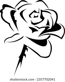 Esta imagen de rosa es muy bonita y hermosa, donde las líneas son muy suaves y fáciles de usar para hacer un logo