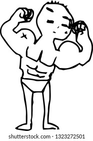 This is a rough sketch of a cute child.