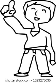 This is a rough sketch of a cute child.